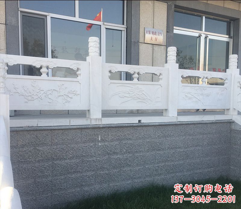 日照别墅汉白玉栏板景观石雕 (2)
