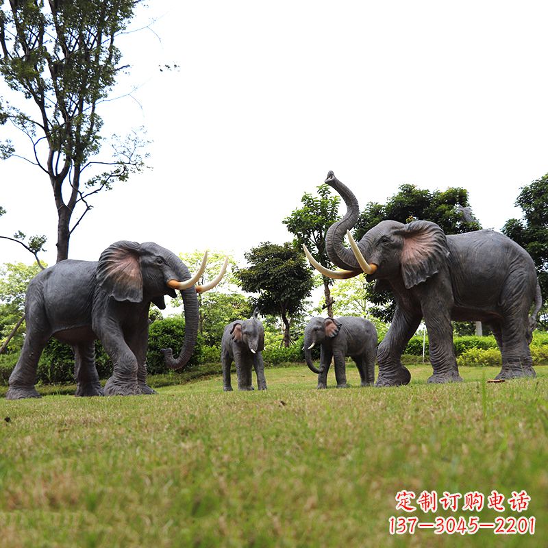 日照玻璃钢大象雕塑传承古老文化，点缀园林景观