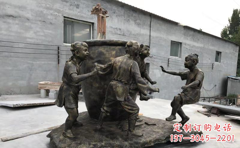 日照司马光玻璃钢仿铜古代寓言故事雕塑