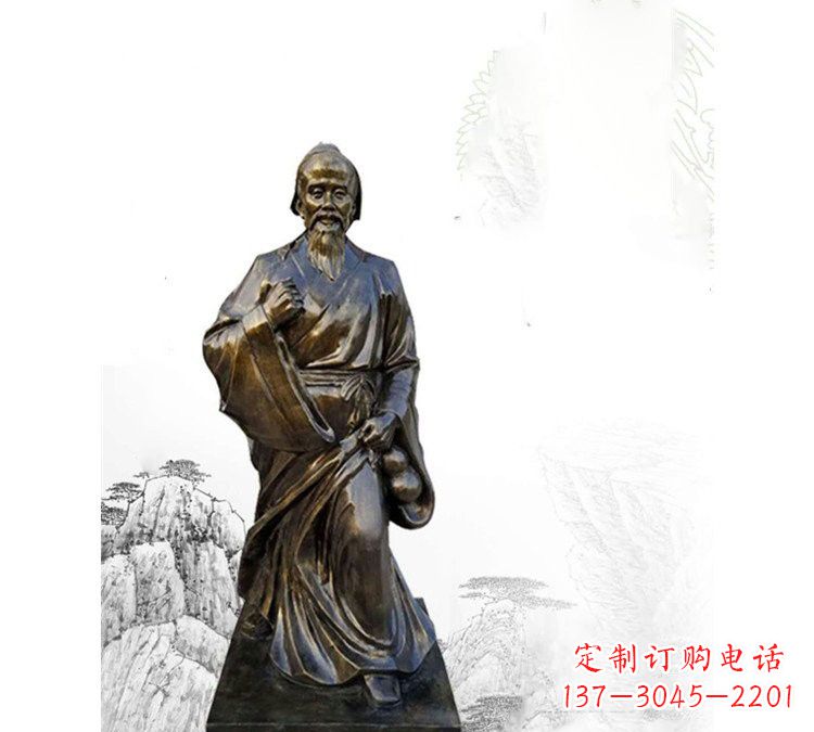 日照玻璃钢仿铜华佗雕塑