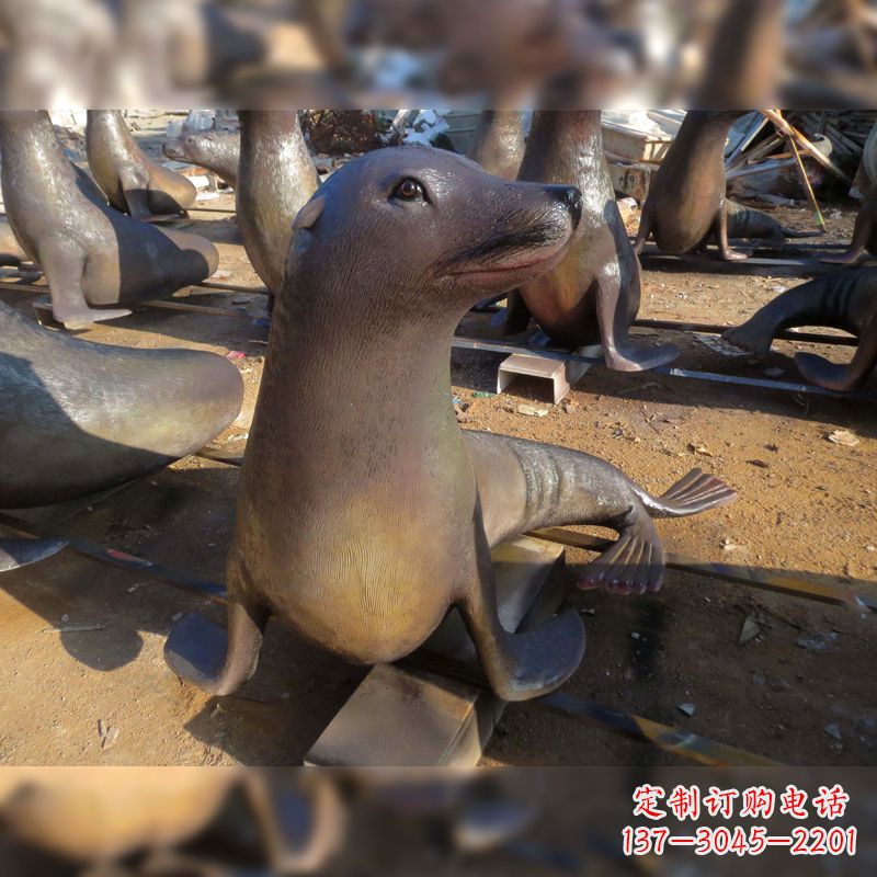 日照玻璃钢海豹雕塑——精美的艺术品