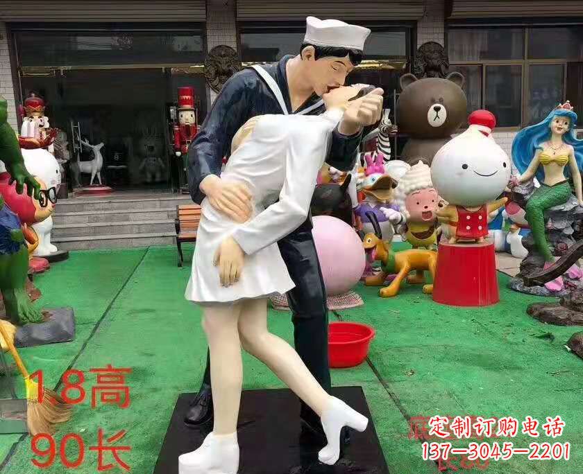 日照玻璃钢情侣雕塑——浪漫婚庆景观