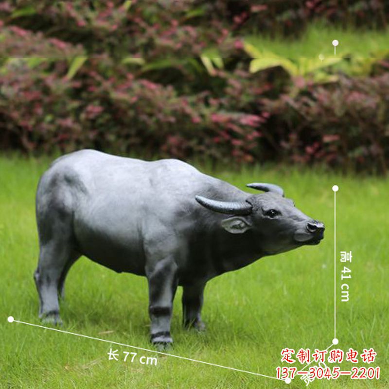 日照玻璃钢仿真水牛雕塑——点缀公园草坪