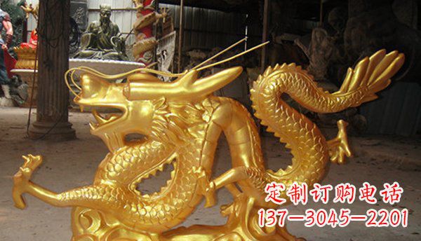 日照玻璃钢龙仿铜动物雕塑艺术与美的完美结合