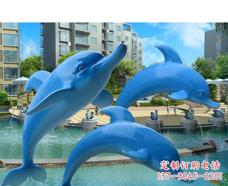 日照玻璃钢海豚雕塑灵动而美丽