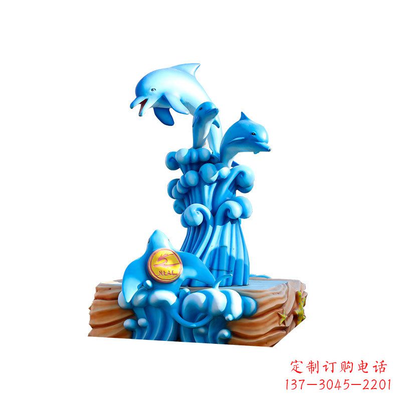 日照玻璃钢海豚雕塑精美可爱的海洋宝藏