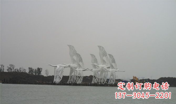 日照不锈钢白鹭动物雕塑美丽的艺术作品
