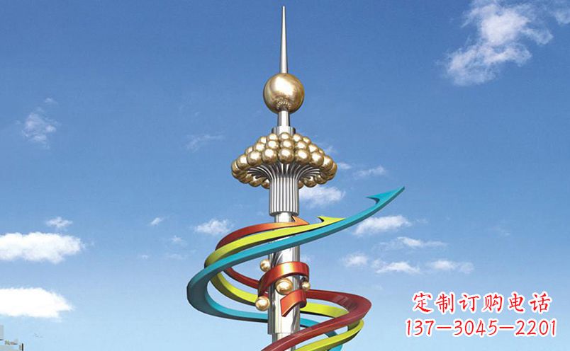 日照不锈钢飘带彩色雕塑——缤纷空间的艺术美学