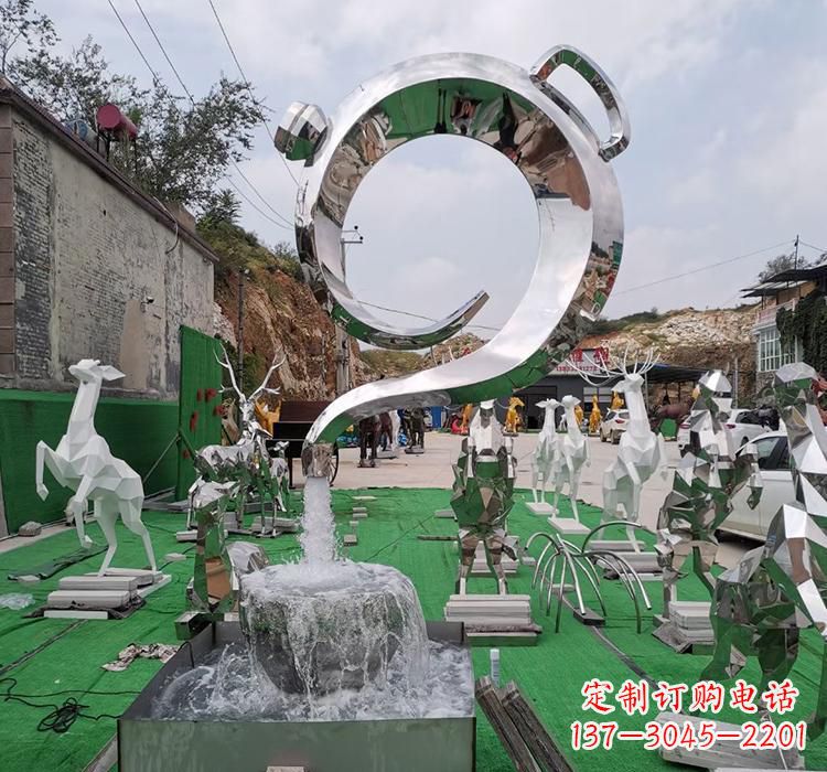 日照不锈钢茶壶雕塑精致美观的艺术品
