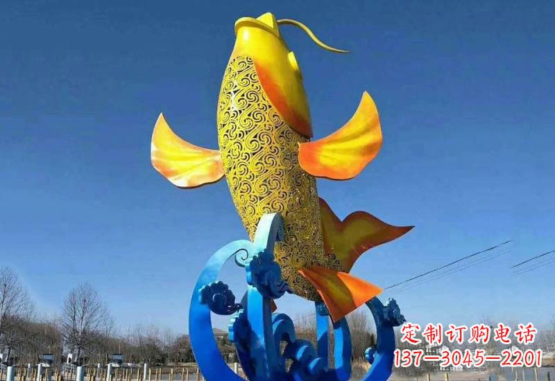 日照不锈钢鲤鱼雕塑——城市的一道风景线