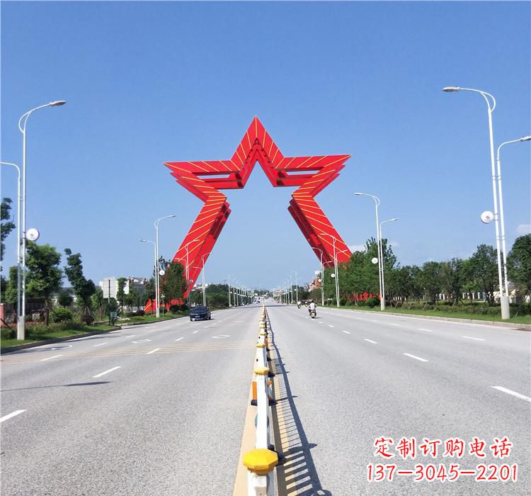 日照不锈钢城市拱门雕塑一座精美的艺术作品