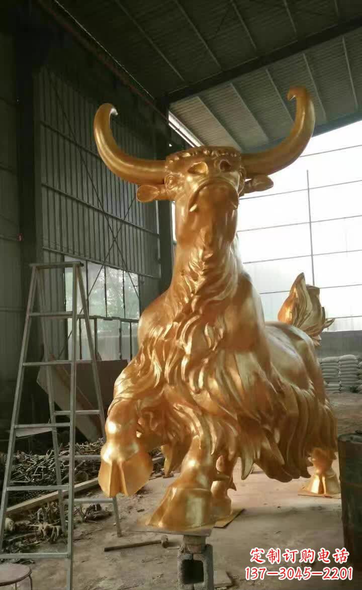 日照不锈钢城市的钛金牦牛雕塑