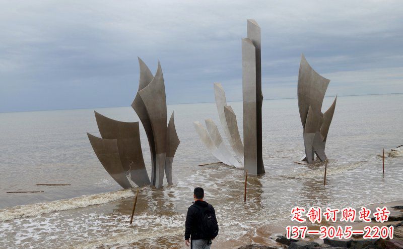 日照不锈钢船帆海边景观雕塑