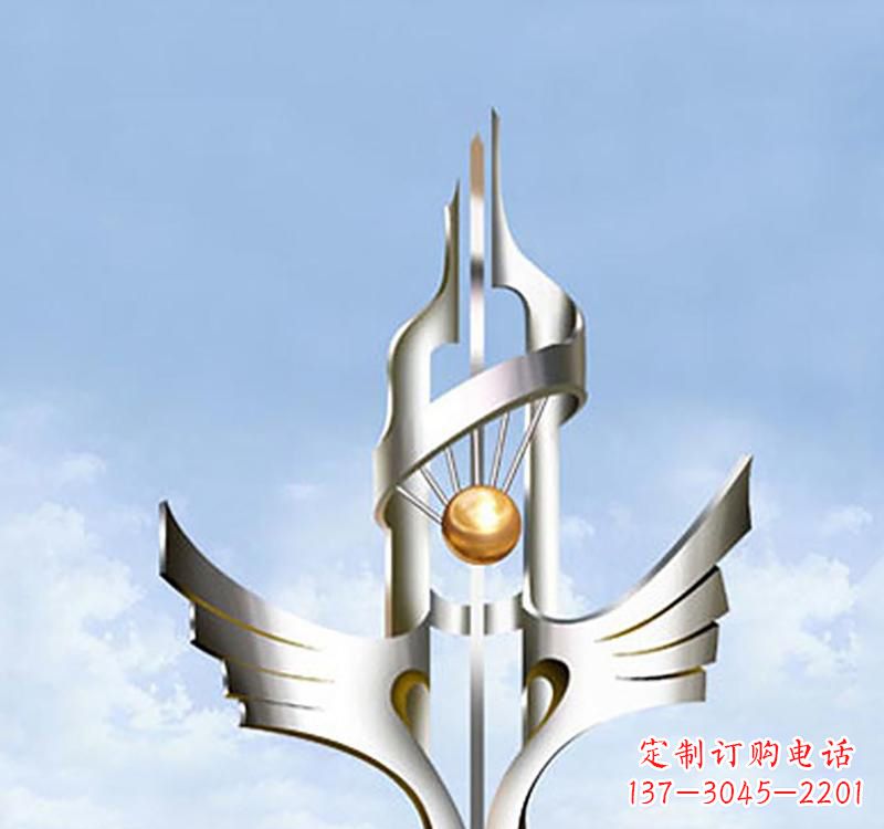 日照以不锈钢为材料的翅膀雕塑