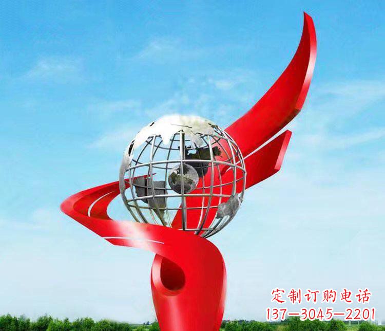日照不锈钢地球雕塑精美的艺术品