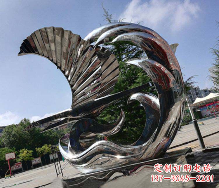 日照不锈钢帆船雕塑象征海上生活的艺术精品
