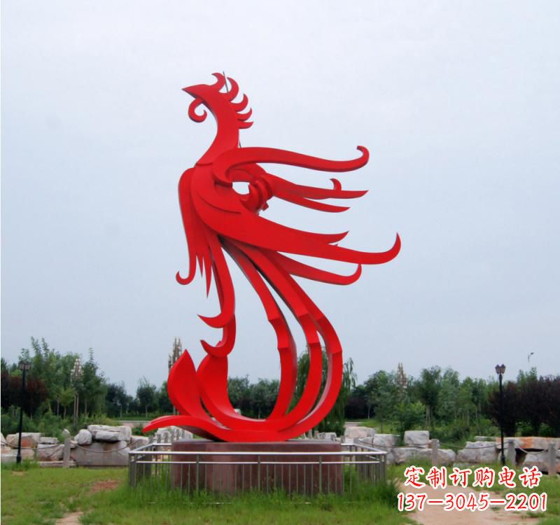 日照不锈钢凤凰雕塑绚丽多彩的艺术之美