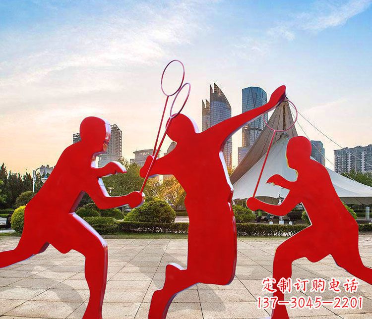 日照羽毛球雕塑以不锈钢为原料的精美艺术品