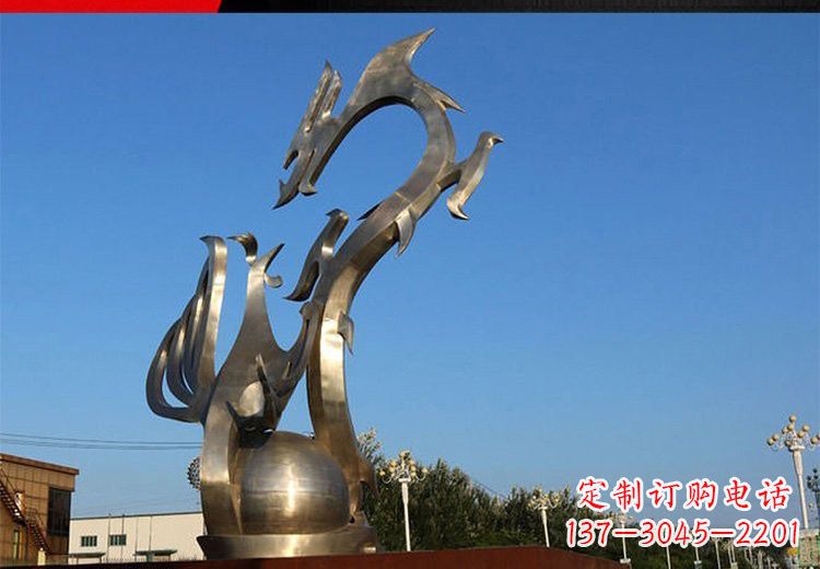 日照不锈钢龙凤雕塑艺术精美的精品