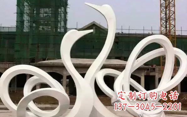 日照不锈钢天鹅雕塑美丽而优雅