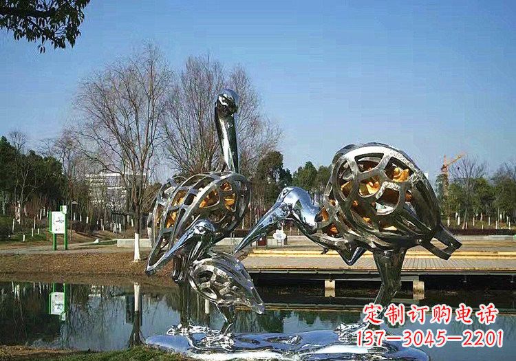 日照不锈钢仙鹤雕塑气质高雅、美轮美奂