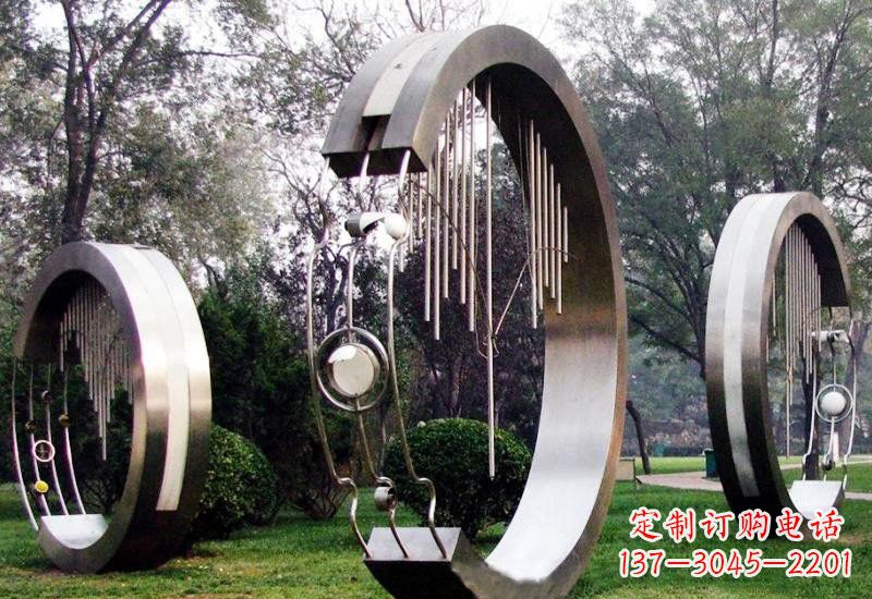 日照不锈钢圆环雕塑——聆听之美