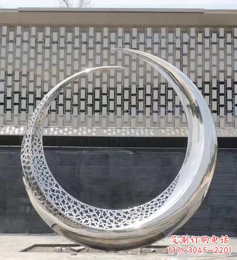 日照不锈钢月亮雕塑精美的艺术之作