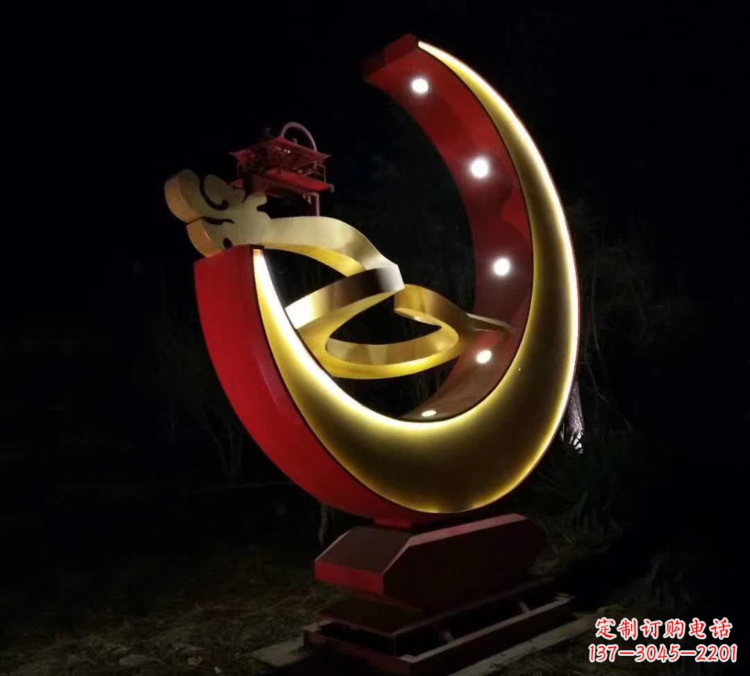 日照不锈钢月亮雕塑静谧中的经典之美