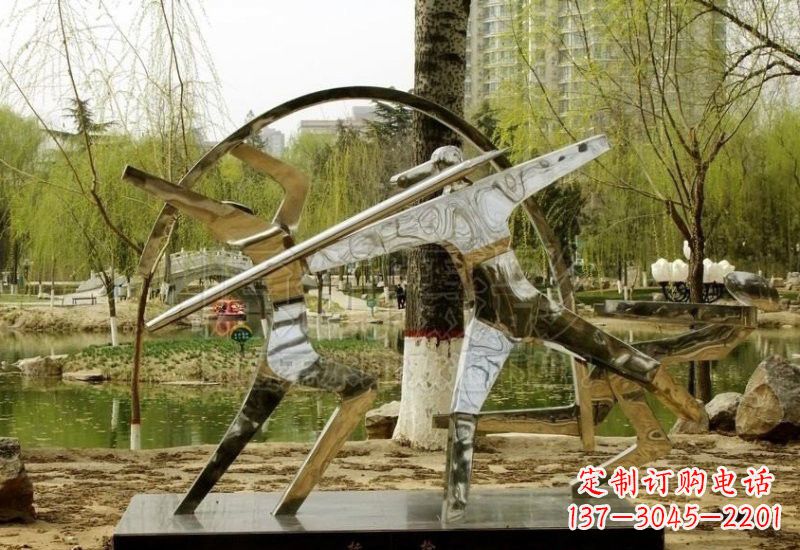 日照不锈钢运动员雕塑