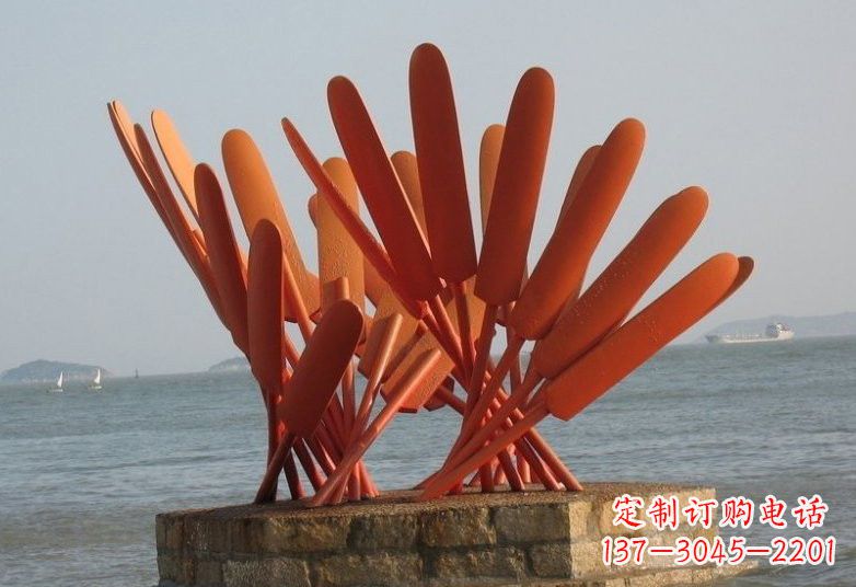 日照不锈钢船桨雕塑经典的海洋景观