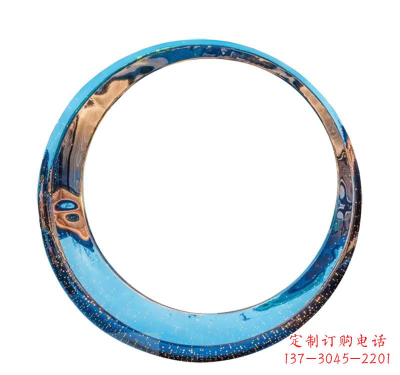 日照不锈钢创意景观圆环雕塑——美化城市的创意艺术