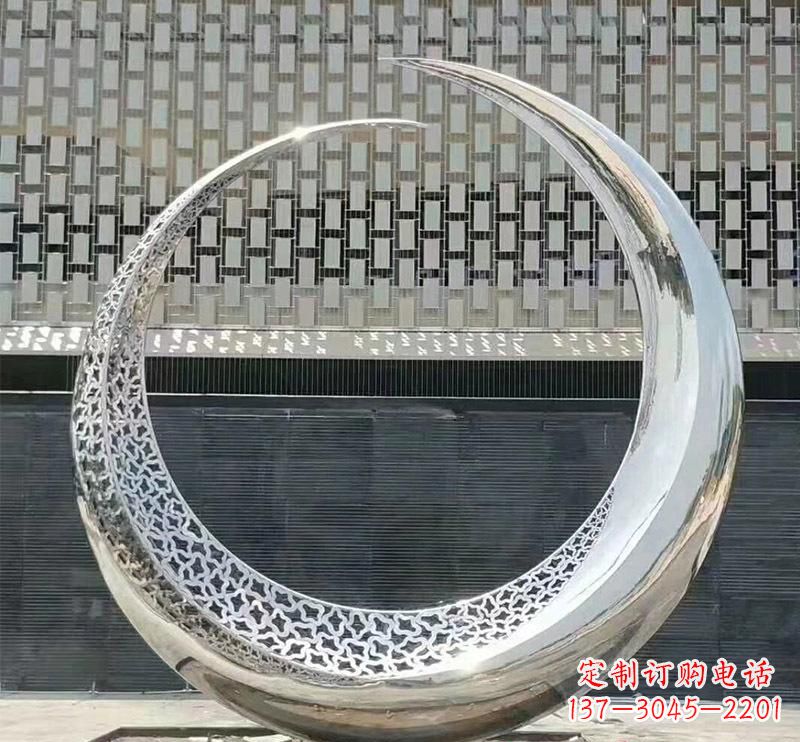 日照精美不锈钢圆环雕塑