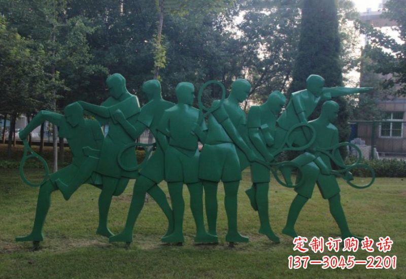 日照不锈钢羽毛球人物雕塑精美绝伦
