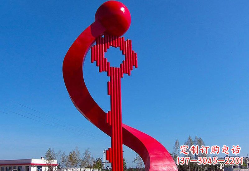 日照不锈钢大型抽象钥匙雕塑
