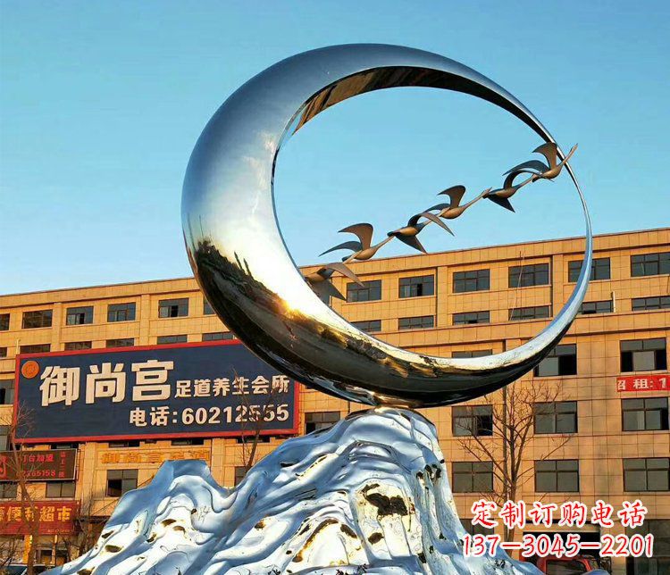 日照不锈钢大雁雕塑精美的艺术之作
