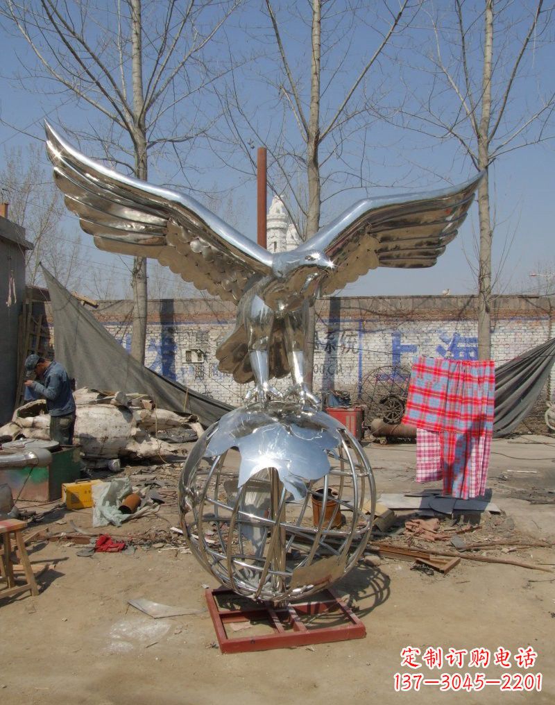 日照老鹰雕塑不锈钢大展鸿图