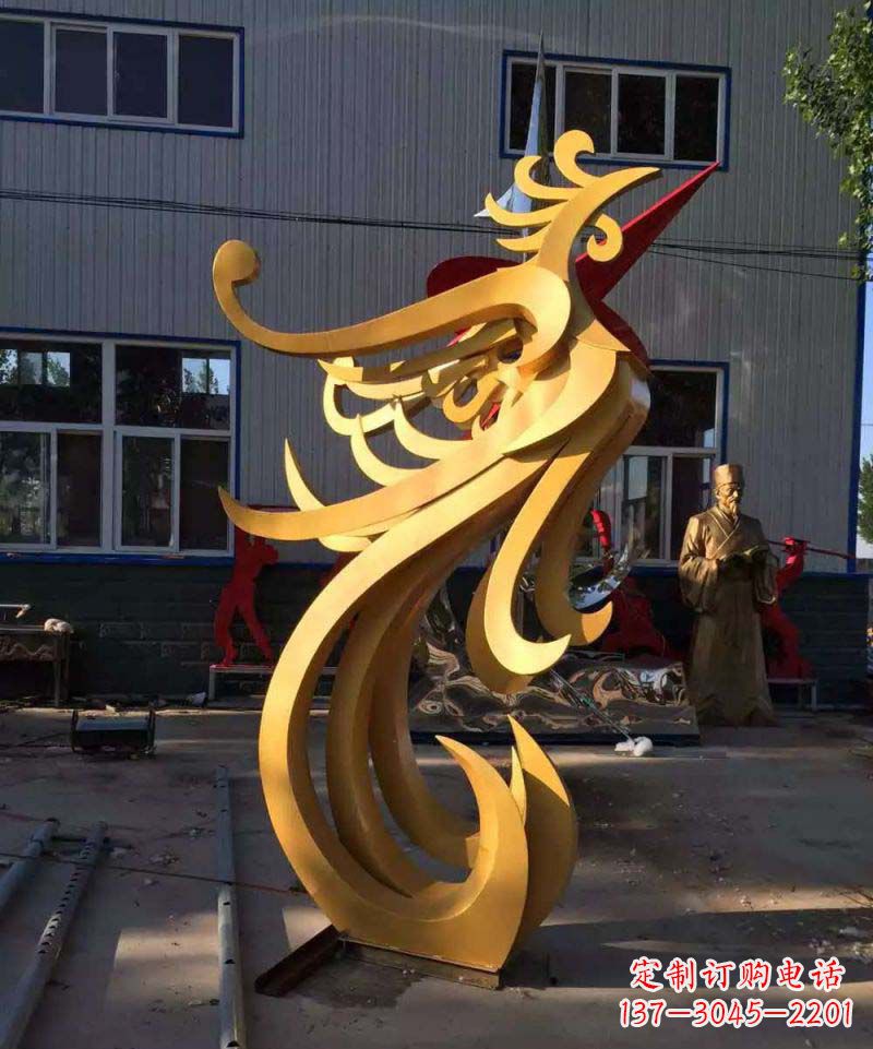 日照不锈钢雕刻凤凰雕塑传承精美工艺