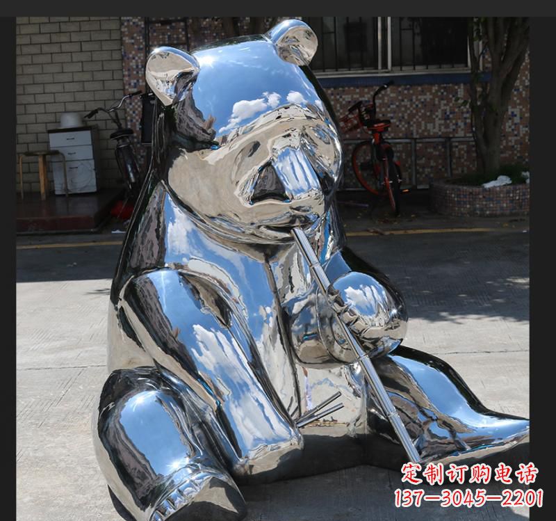 日照不锈钢动物熊雕塑来自自然的美丽