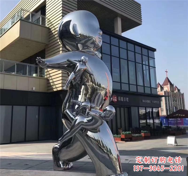 日照不锈钢儿童雕塑精致的艺术之作