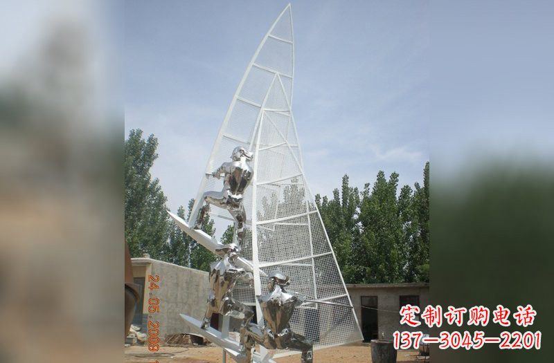 日照不锈钢帆船雕塑精美的艺术品