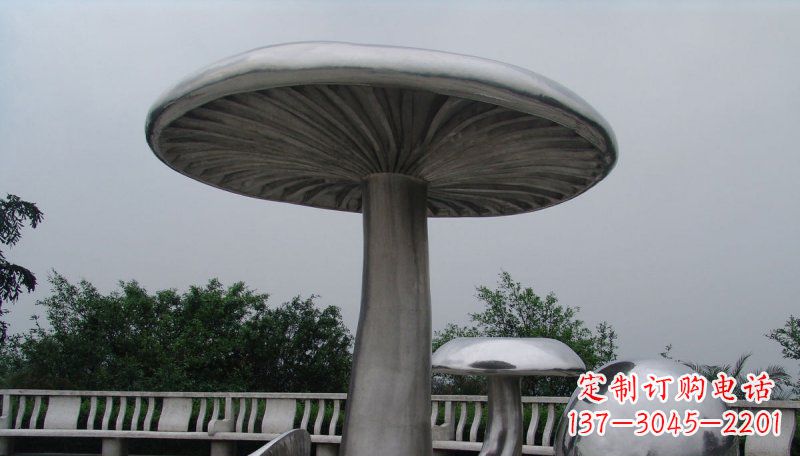 日照不锈钢仿真蘑菇凉亭雕塑
