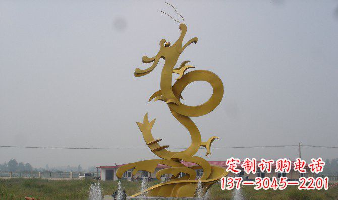 日照不锈钢飞龙雕塑精美传承中华文化