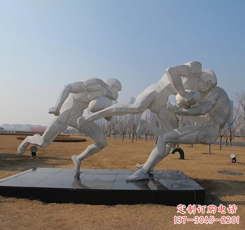 日照不锈钢橄榄球雕塑传承精神的象征