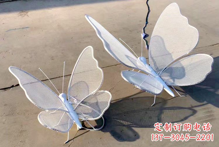 日照不锈钢钢丝网格蝴蝶雕塑——灯光下的灵动之美