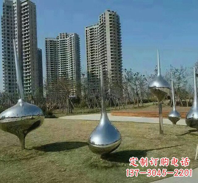 日照不锈钢陀螺雕塑精美装饰公园环境