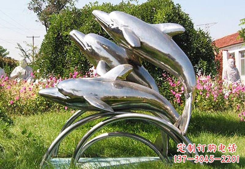 日照不锈钢海豚雕塑——点亮公园的精灵