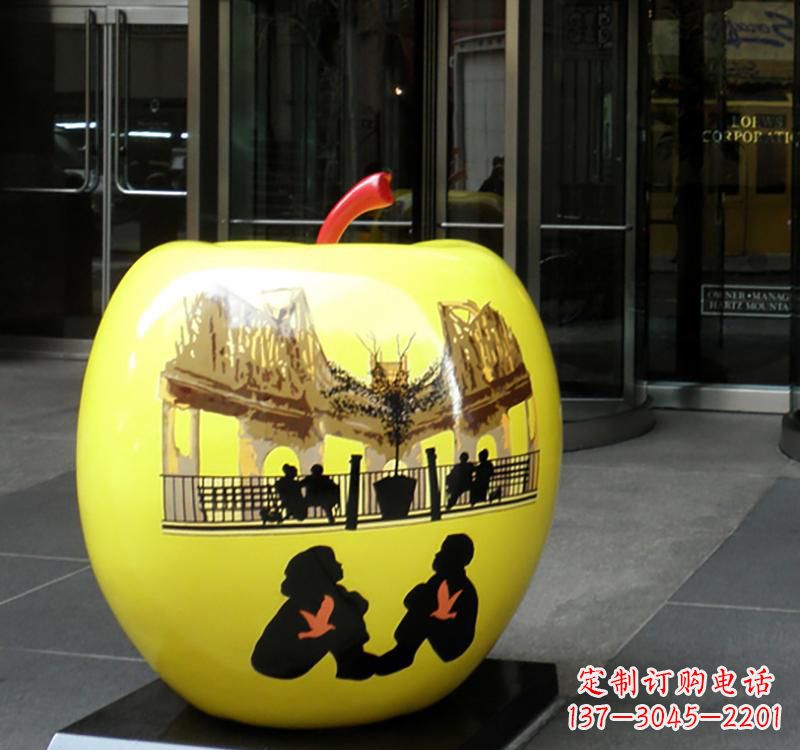 日照不锈钢苹果雕塑——一座精美的公园景观