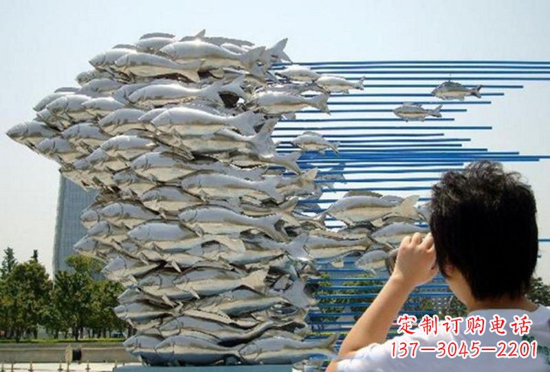 日照不锈钢公园鲤鱼雕塑传承传统文化