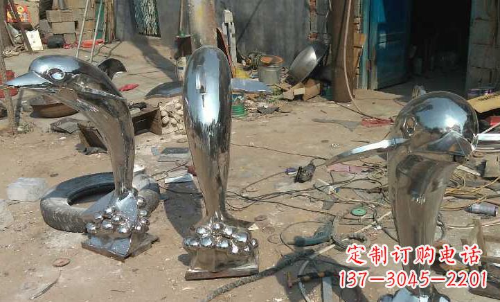 日照不锈钢海豚雕塑——美丽的海洋之灵