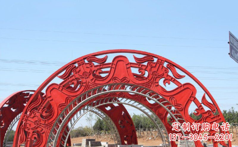 日照不锈钢拱门雕塑美丽的艺术精品